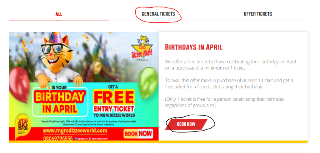 MGM Dizzee World Tickets Online Booking A